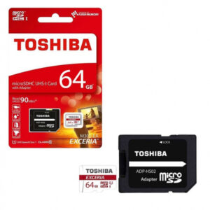 رم میکرو 64 گیگ توشیبا EXCERIA M302-EA کلاس 10 استاندارد UHS-I U1 سرعت 90MBps  به همراه آداپتور SD