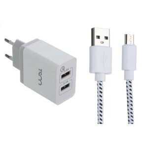 شارژر 2پورت + کابل MicroUSB تسکو TSCO TTC 38