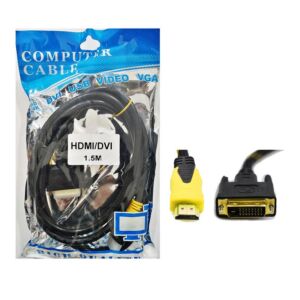 کابل 1.5 متری HDMI To DVI پک آبی