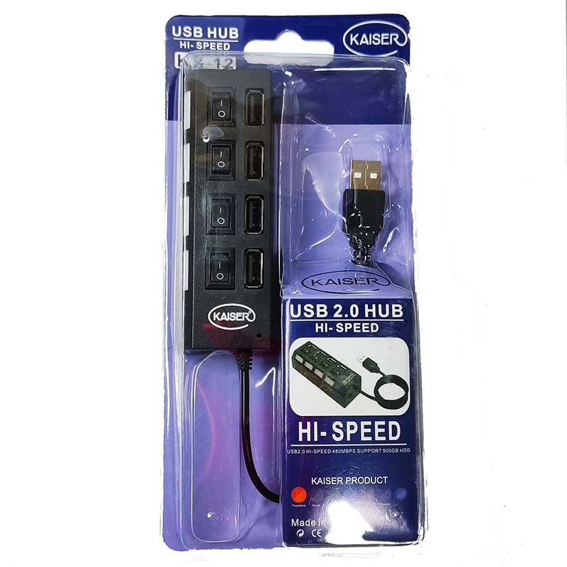 هاب 4 پورت کلید دار USB2.0 کایزر KAISER KH-12