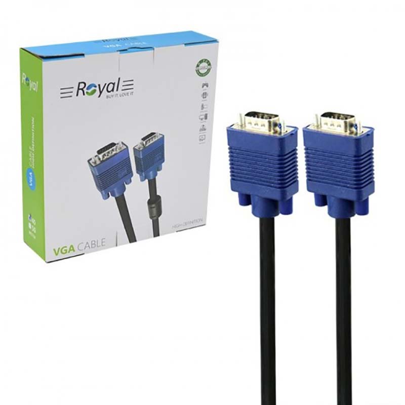 کابل 10 متری VGA 3+4 رویال Royal پک کارتنی