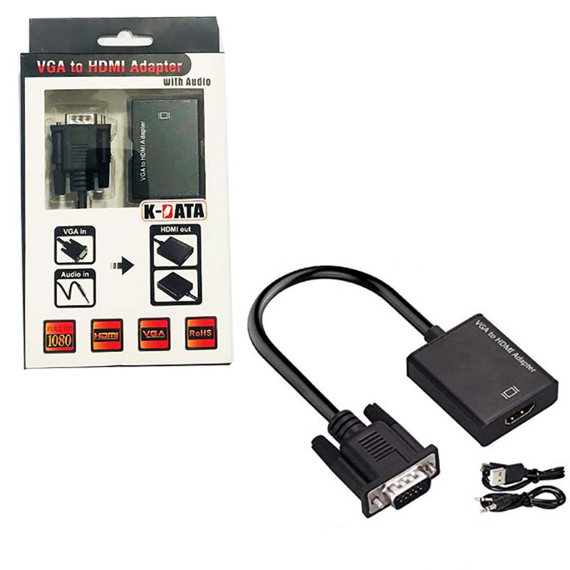 تبدیل VGA to HDMI + Audio + Power کی دیتا K-DATA