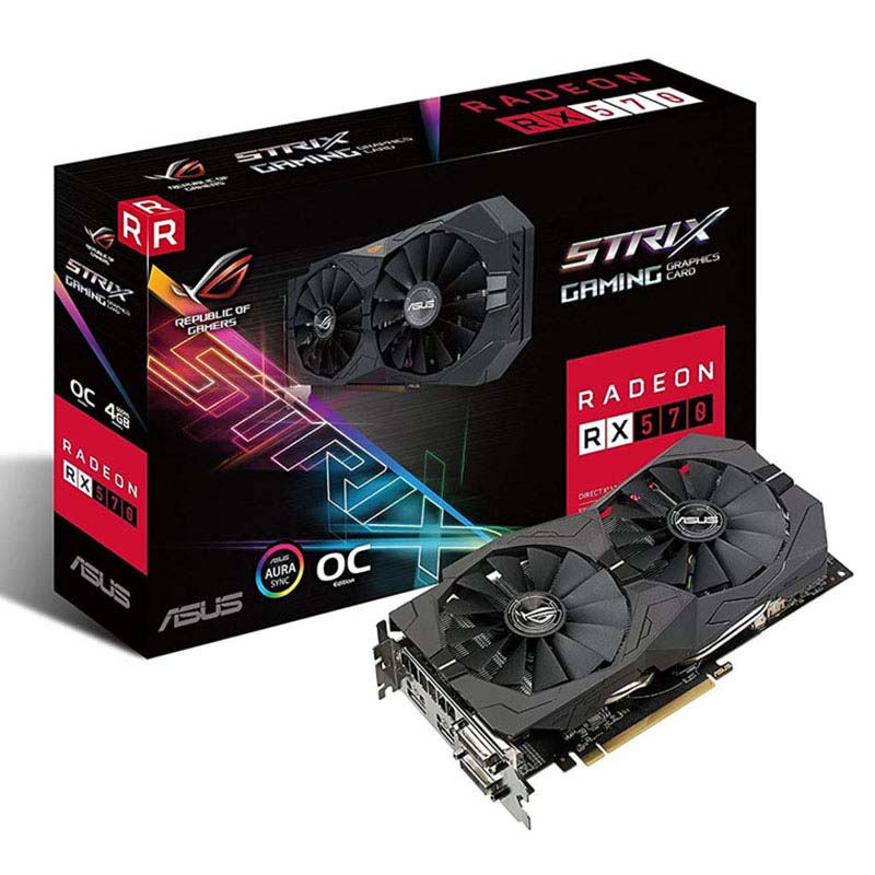 کارت گرافیک 4 گیگ ایسوس ASUS ROG STRIX RX 570 OC 04GB GAMING استوک