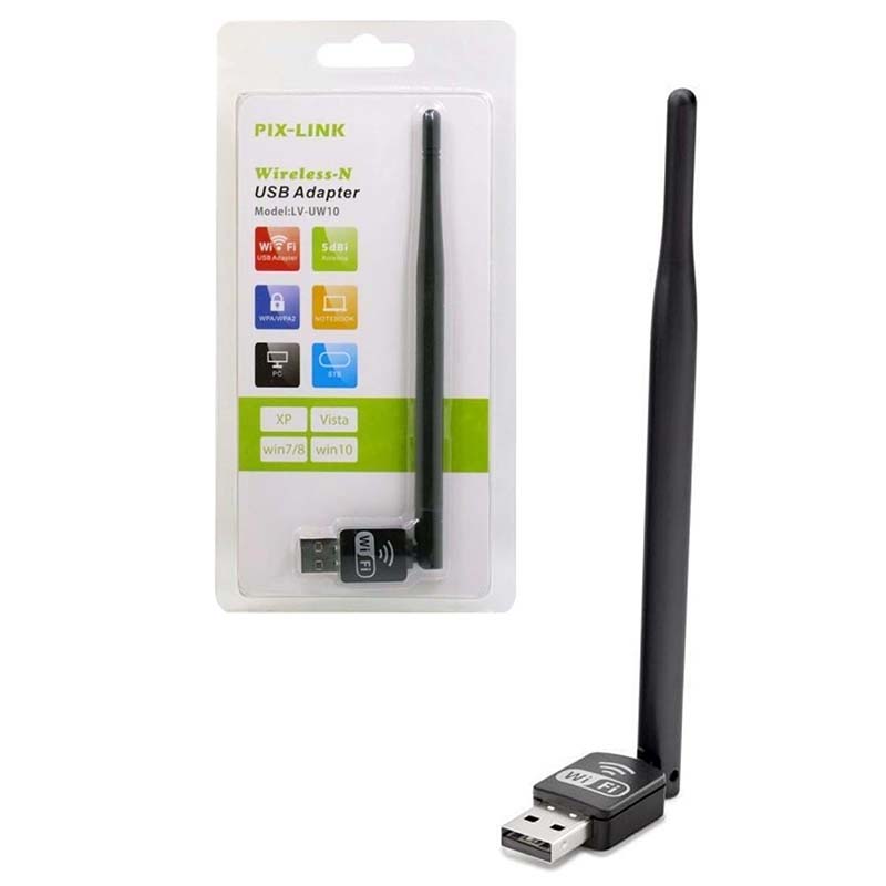 کارت شبکه USB بی سیم آنتن بلند پیکس لینک Pix-Link LV-UW10 5dBi