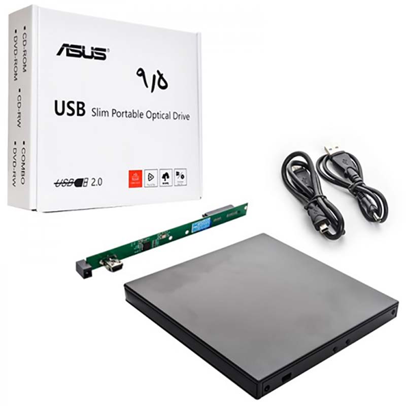 باکس باریک DVD رایتر اینترنال به اکسترنال کارتن ایسوس USB2 9.5 mm
