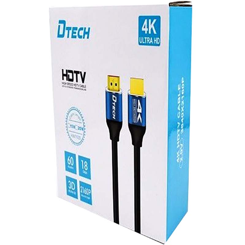 کابل 1.5 متری HDMI 4K دی تک D-TECH پک کارتنی