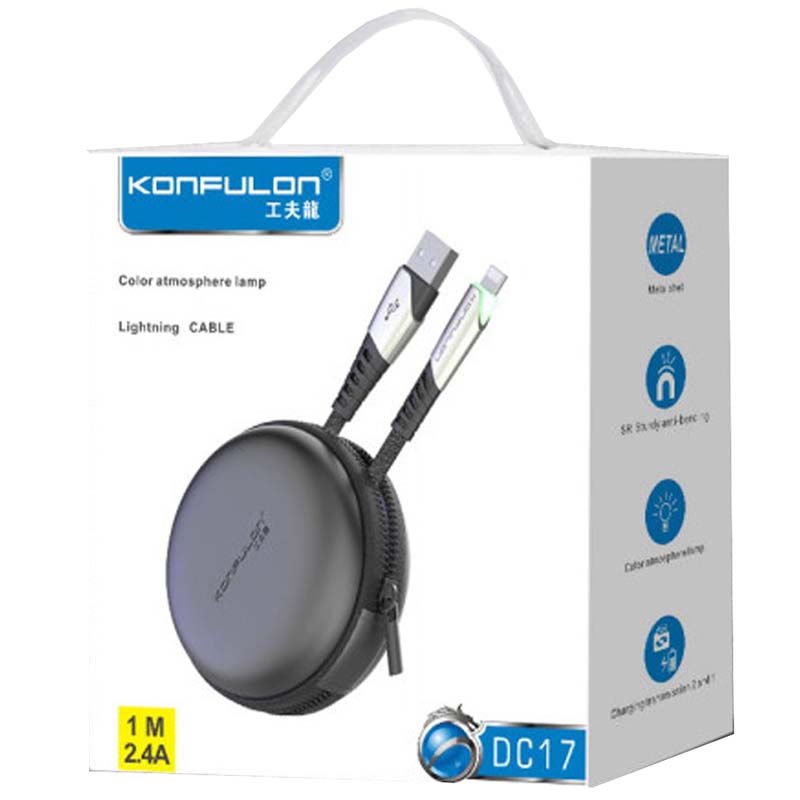 کابل شارژ آیفون Lightning کانفلون Konfulon DC17