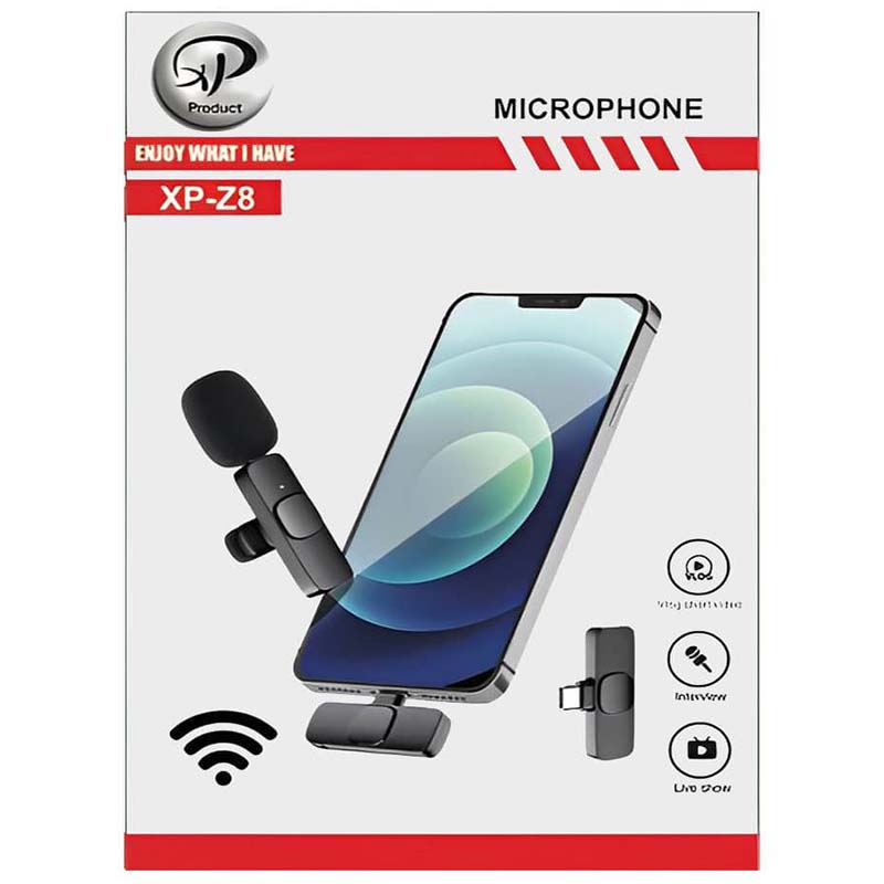 میکروفون یقه ای بی سیم ایکس پی XP-Z8 تایپ سی