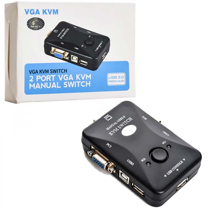 KVM Switch دستی 2 پورت USB رویال