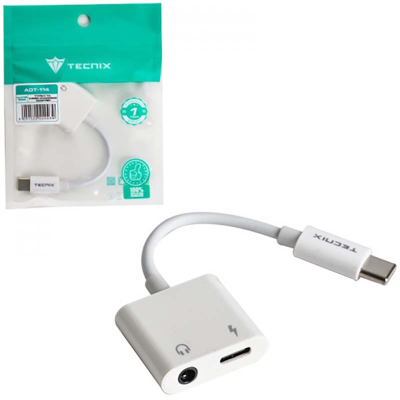 تبدیل TYPE-C To TYPE-C + AUX تکنیکس TECNIX ADT-114