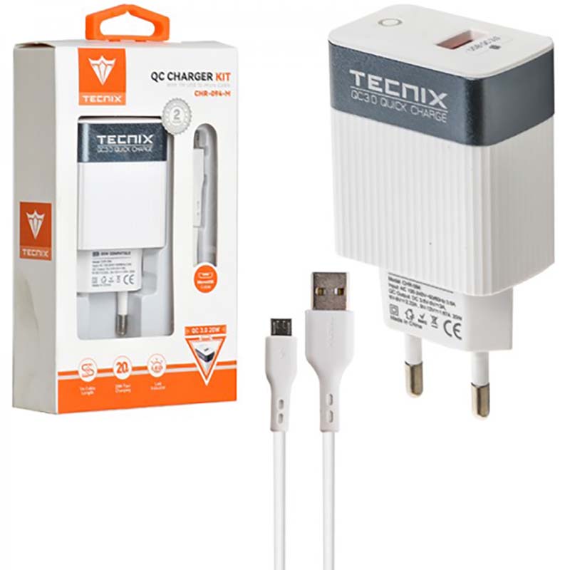 شارژر + کابل شارژ MicroUSB تکنیکس TECNIX CHR-094-M