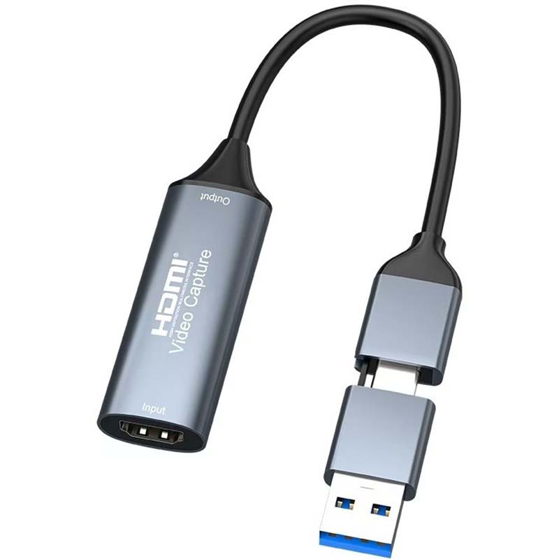 کارت کپچر کابلی HDMI TYPE-C + USB3 پک سفید