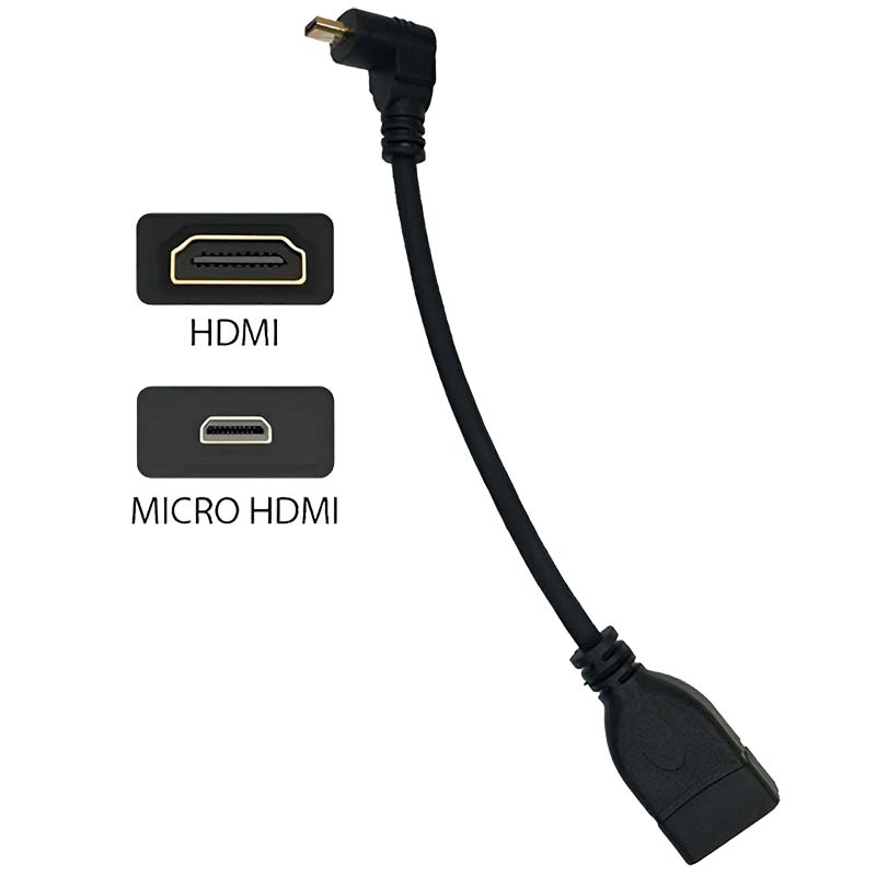 کابل تبدیل 90 درجه چپقی Micro HDMI TO HDMI