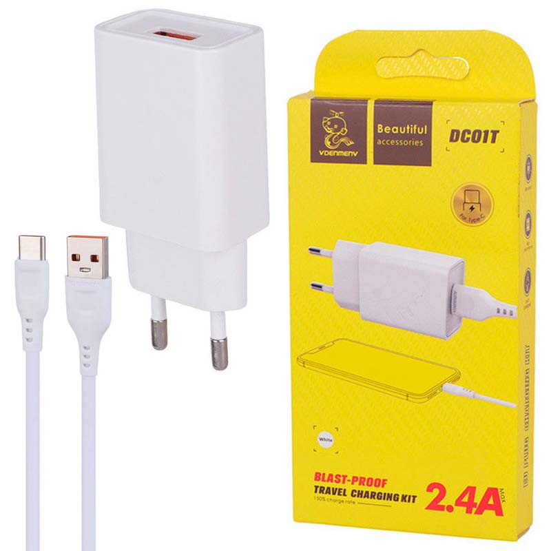کلگی شارژر فست با کابل Type-C دنمن DENMEN DC01T