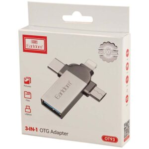 تبدیل OTG سه کاره USB3.0 TO Lightning/MicroUSB/Type-C ارلدام Earldom OT93