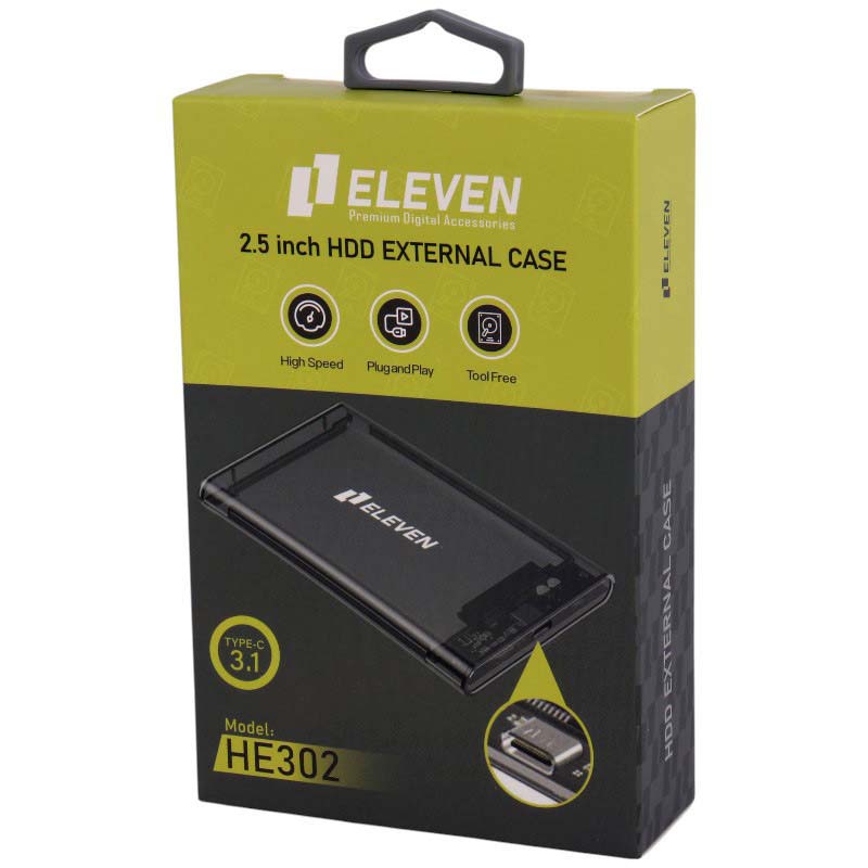 باکس هارد 2.5 اینچ شفاف USB3.0 الون ELEVEN HE302