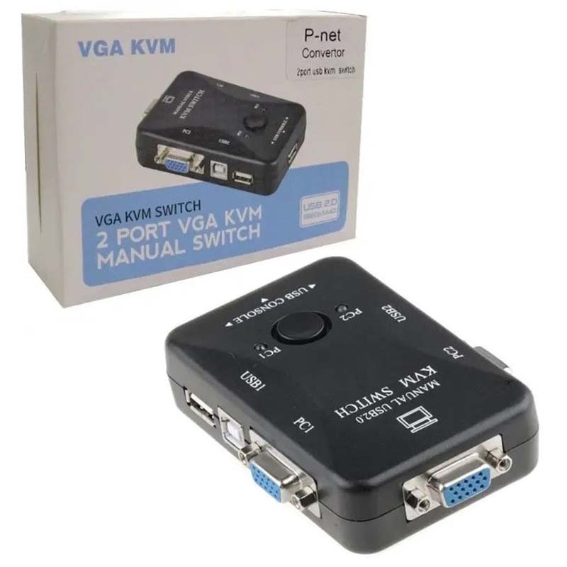 KVM Switch دستی 2 پورت USB پی نت P-net