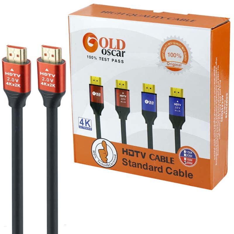 کابل 20 متری HDMI 4K گلد اسکار Gold Oscar پک کارتنی