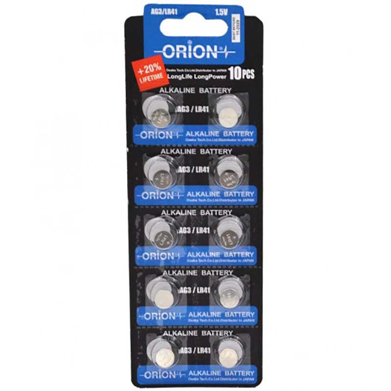 باتری سکه ای آلکالاین اوریون ORION Alkaline LR41 AG3 یک عددی