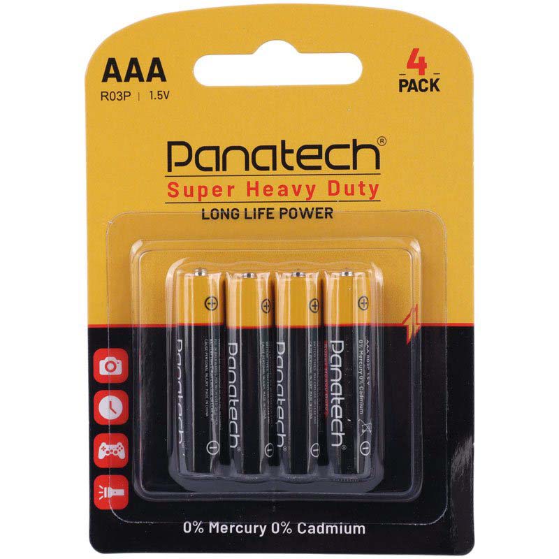 باتری نیم قلمی پاناتک Panatech Super Heavy Duty بسته 4 عددی کارتی