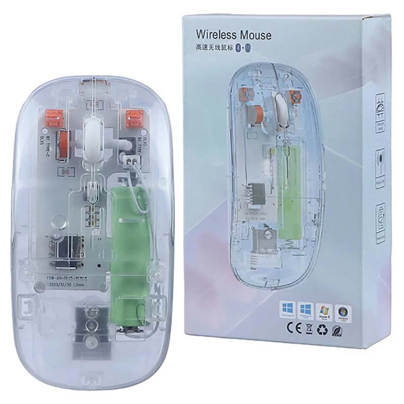 ماوس بی سیم شارژی Multi Mode شیشه ای