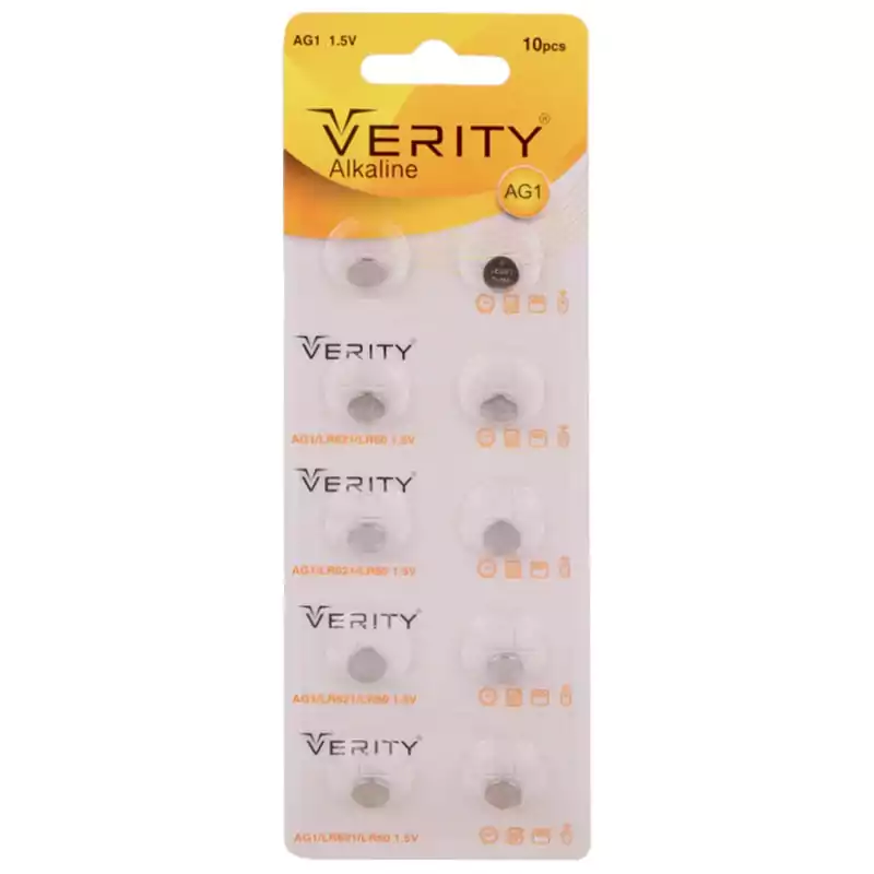 باتری سکه ای آلکالاین وریتی VERITY Alkaline AG1 یک عددی