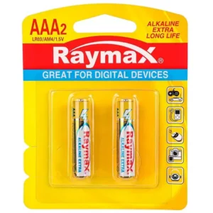 باتری نیم قلمی Alkaline Extra رایمکس Raymax بسته 2 عددی