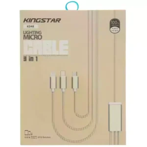 کابل شارژ ۳ کاره MicroUSB + Type-c + Lightning کینگ استار Kingstar KD48
