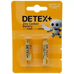 باتری نیم قلمی زینک کربن دیتکس DETEX بسته 2 عددی