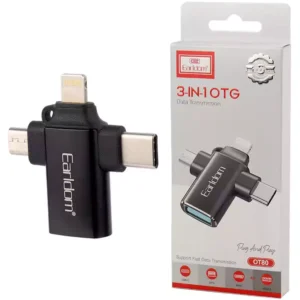 تبدیل USB OTG سه کاره به Lightning/MicroUSB/Type-C ارلدام Earldom ET-OT80