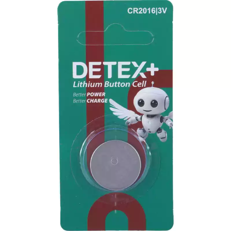 باتری سکه ای CR2016 دیتکس پلاس +DETEX کارتی