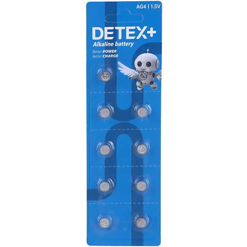 باتری سکه ای آلکالاین دیتکس پلاس DETEX+ Alkaline AG4 یک عددی