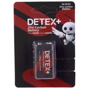 باتری کتابی 9 ولت زینک کربن دیتکس پلاس DETEX+ 6F22 کارتی