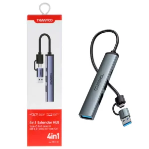 هاب 4 پورت USB3/TYPE-C TO 2*USB2+USB3+Type-C ترانیو Tranyoo HB11-AC